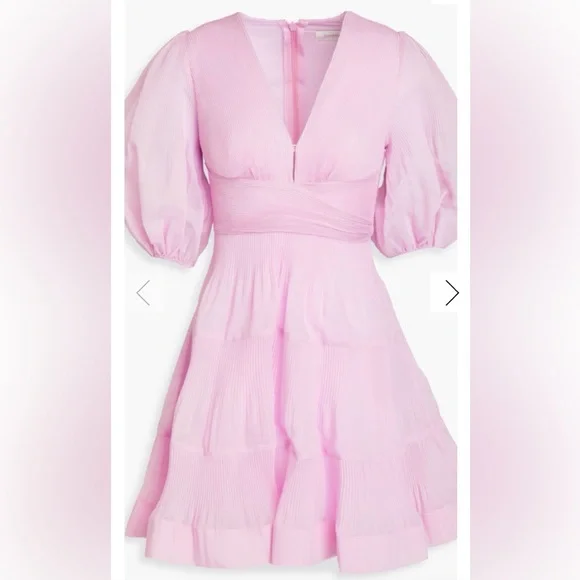 Women's Pleated Mini Dress - Picture 3 of 7